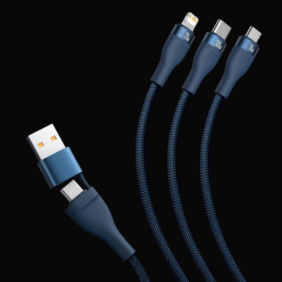 Baseus Flash Series Ⅱ Two-for-three Charging Cable U+C to M+L+C  100W 1.2m